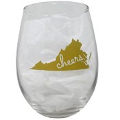 Wholesale - Stemless State Wine Glass- Virginia C/P 24, UPC: 885114879342